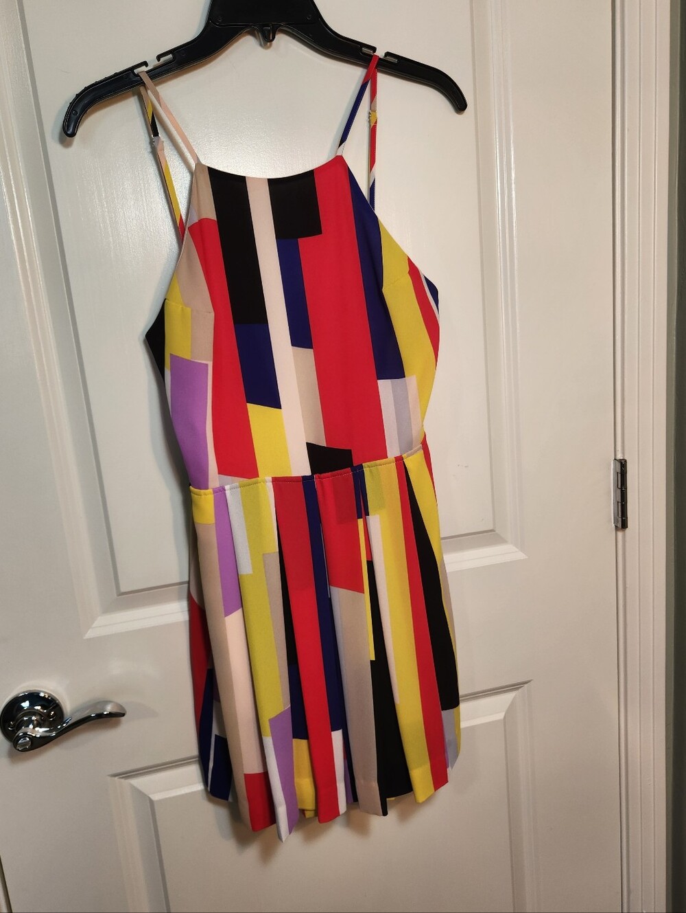 1. State Multicolor Colorblock Spaghetti-Strap Mini Dress